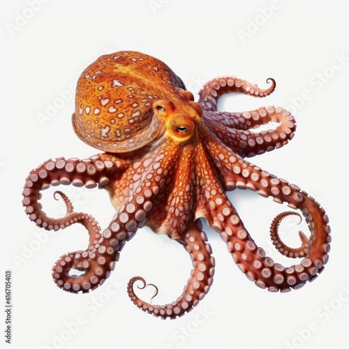 Octopus Water Animal. Isolated on White Background. Generative AI.