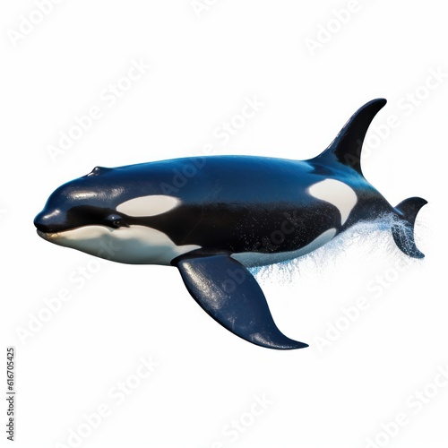 Orca  Killer whale  Water Animal. Isolated on White Background. Generative AI.