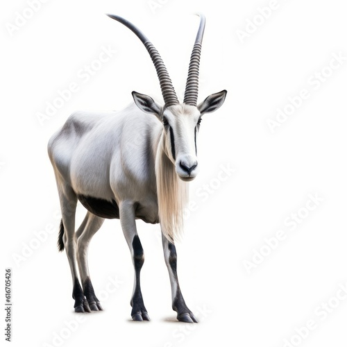 Oryx Savanna Animal. Isolated on White Background. Generative AI.