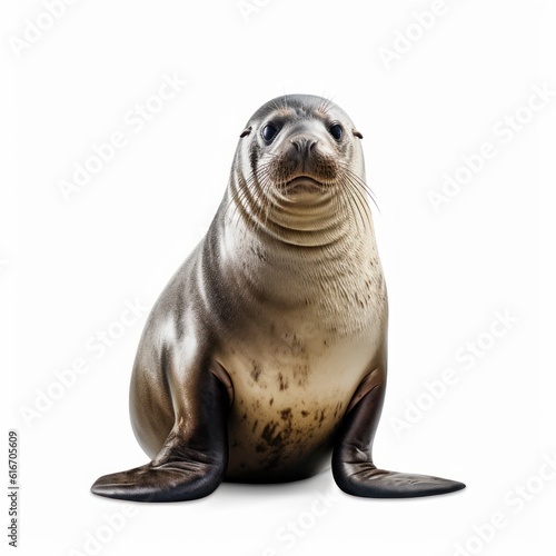 Seal Water Animal. Isolated on White Background. Generative AI.