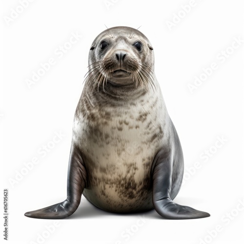 Seal Water Animal. Isolated on White Background. Generative AI.