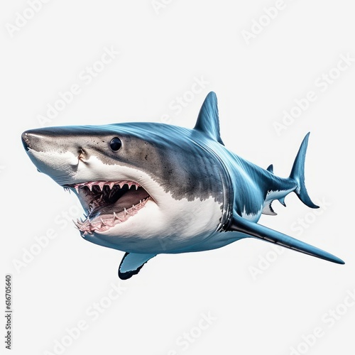 Shark Water Animal. Isolated on White Background. Generative AI.