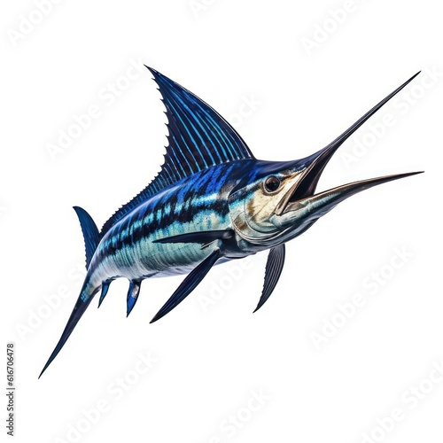 Swordfish Water Animal. Isolated on White Background. Generative AI.