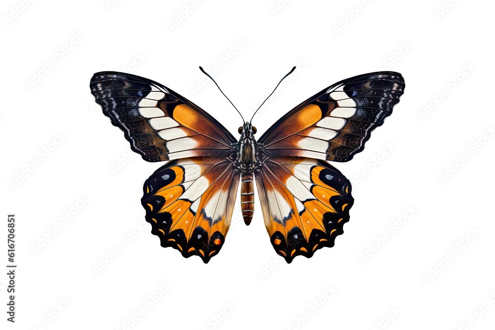 Fototapeta premium Romantic Flutter. Beautiful Butterfly in Nature, Isolated on White Background