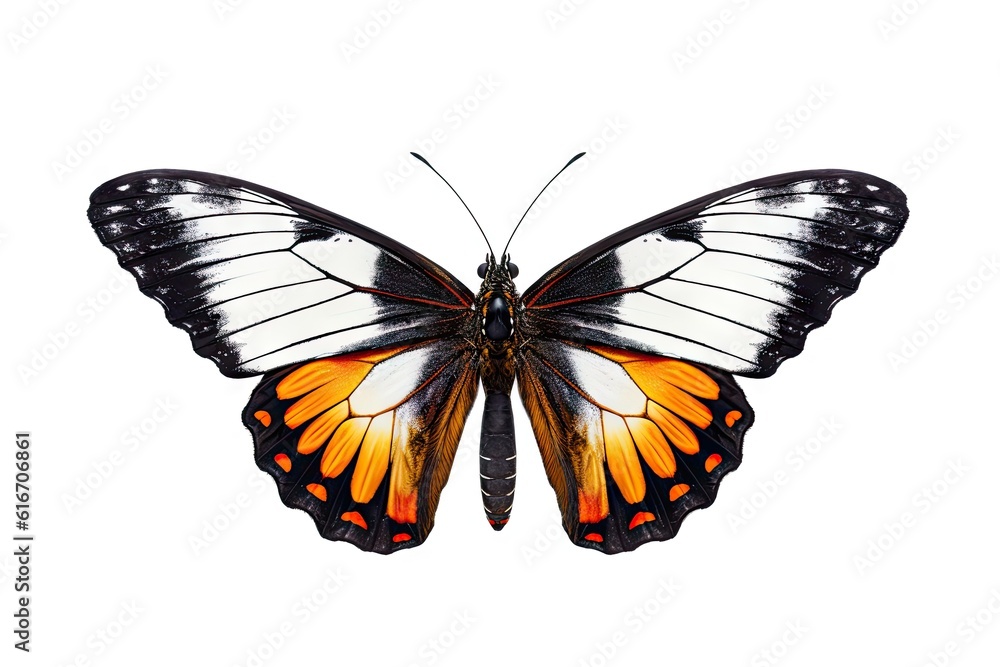 Obraz premium Romantic Flutter. Beautiful Butterfly in Nature, Isolated on White Background