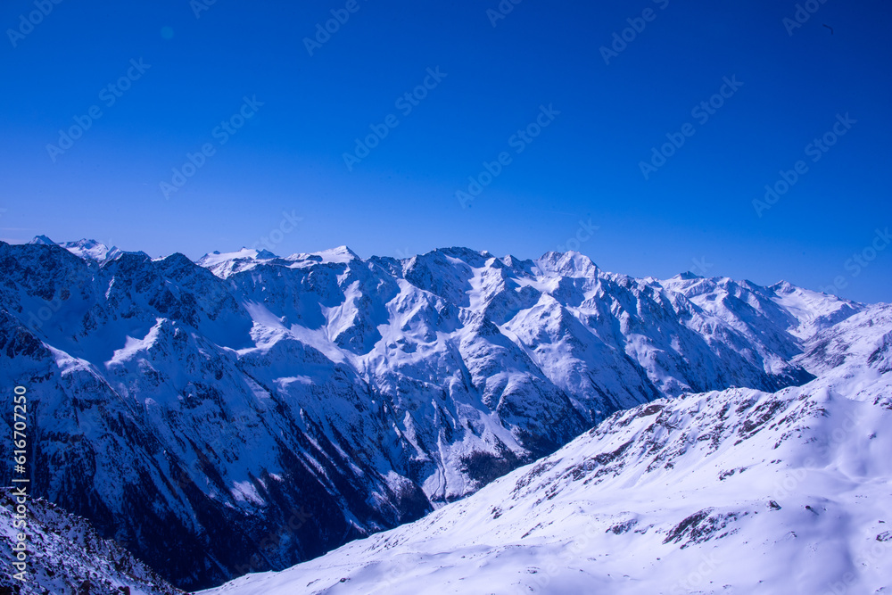Alpine ski resort in Sölden in Otztal Alps, Tirol, Austria	
