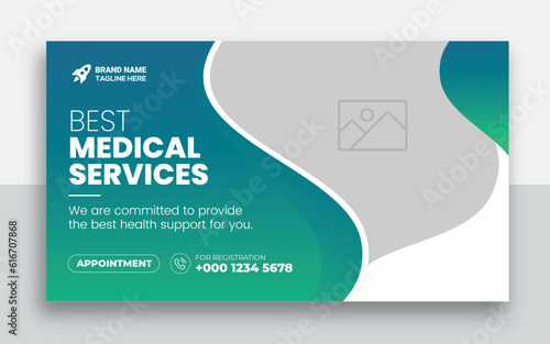 Medical healthcare youtube thumbnail and web banner template | Medical healthcare web banner template and video thumbnail | Editable promotion banner design
