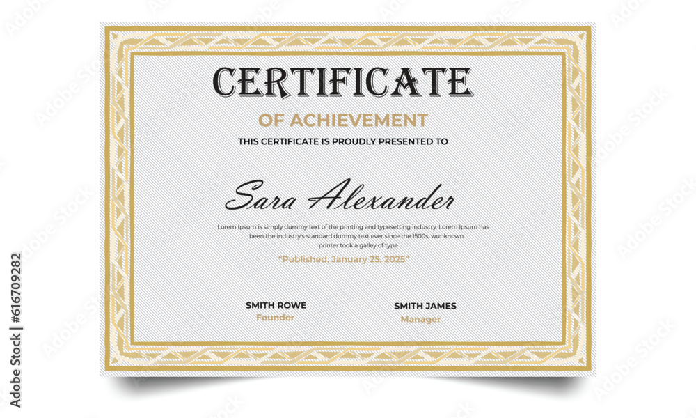 Modern Design Certificate. Certificate template awards diploma background vector modern design simple elegant and luxurious elegant