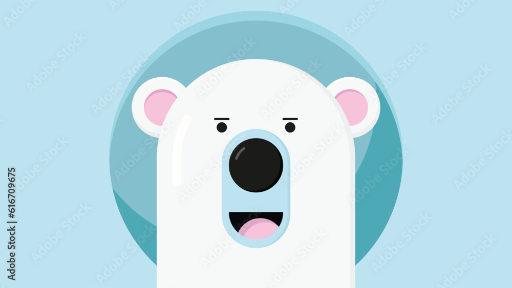 Polar Bear Flat Vector Design Polar Bear Flat Vector Design