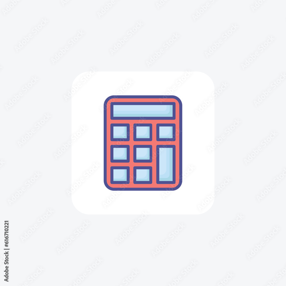 Calculator, Counting, Calculation, Numbers Vector Outline Filled Icon Calculator, Counting, Calculation, Numbers Vector Outline Filled Icon