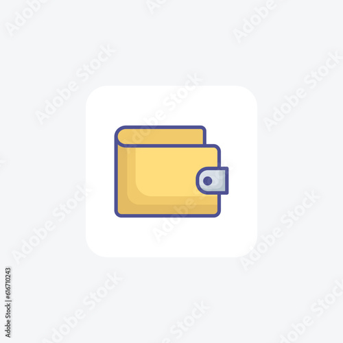 Empty Wallet, Money, Currency Vector Outline Filled Icon