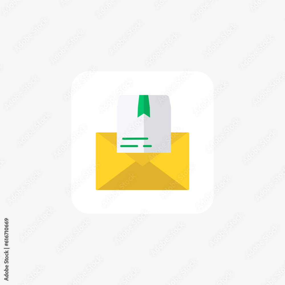 Gift Email, Gift Envelope, Prize Vector Flat Icon