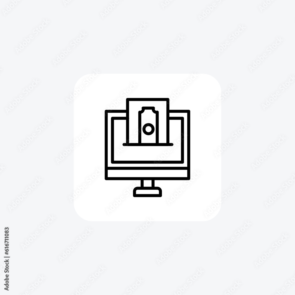Online Payment, Digital, Transaction Vector Line Icon Online Payment, Digital, Transaction Vector Line Icon