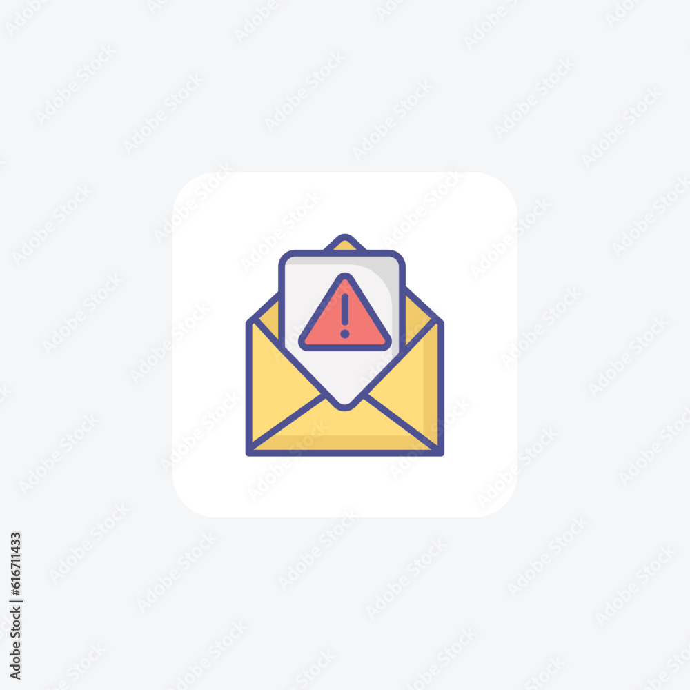 Email Spam, Error Email, Envelope Vector Outline Filled Icon Email Spam, Error Email, Envelope Vector Outline Filled Icon