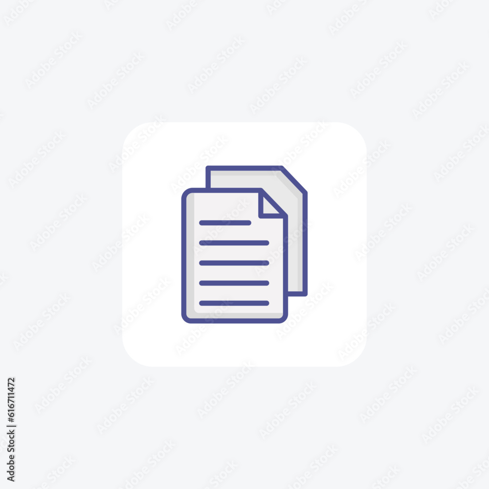 Files, Documents, Reports Vector Outline Filled Icon Files, Documents, Reports Vector Outline Filled Icon