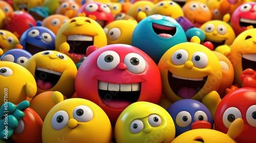 Funny faces, emojies, seamless background