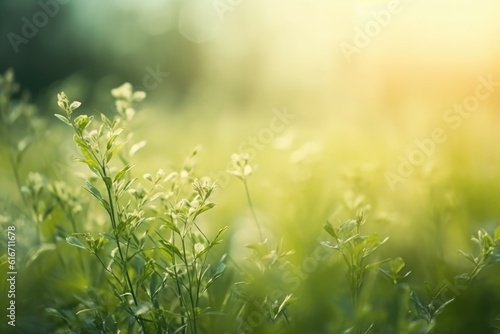 Pale green grass gradual change blurred background cover