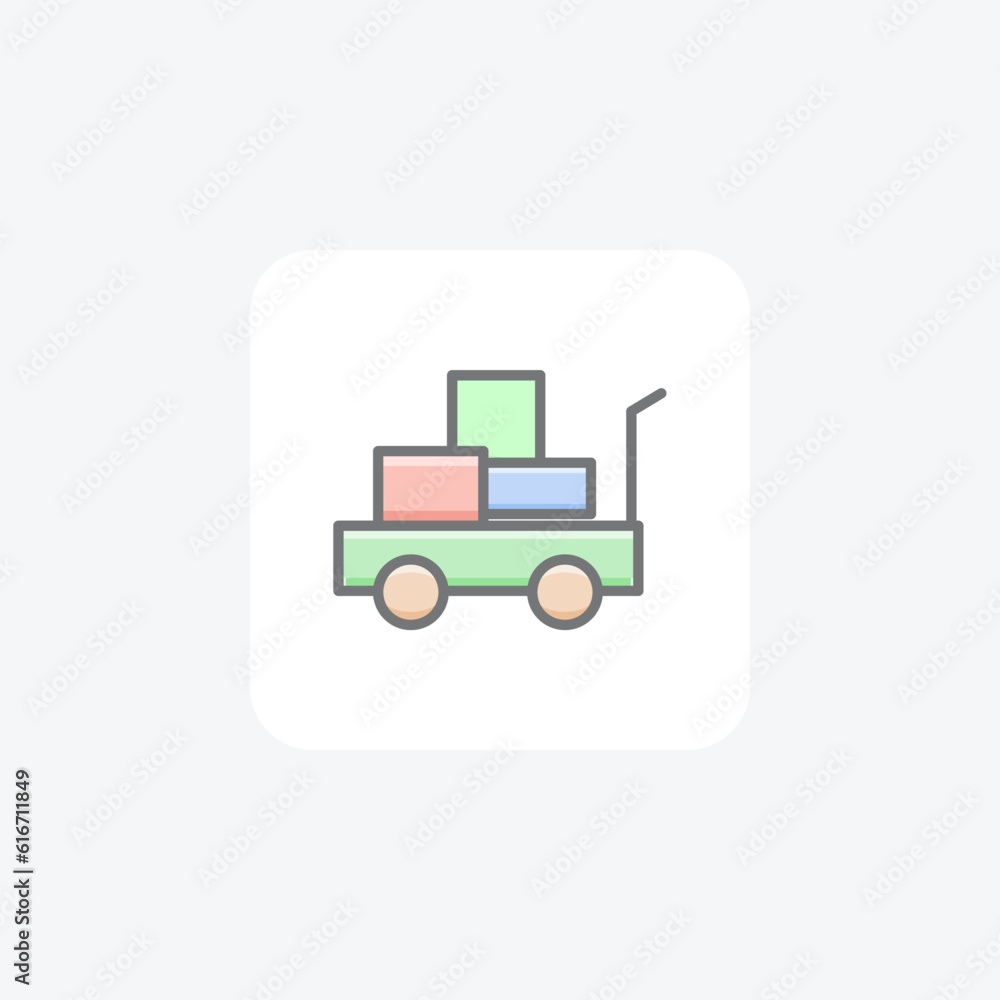 Luggage Carrier, Luggage Cart Vector Awesome Fill Icon Luggage Carrier, Luggage Cart Vector Awesome Fill Icon