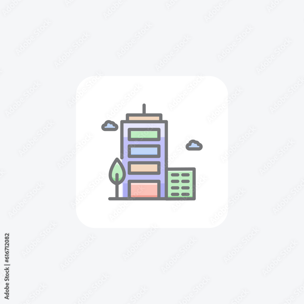Building, Office, Unit, Warehouse Vector Awesome Fill Icon Building, Office, Unit, Warehouse Vector Awesome Fill Icon