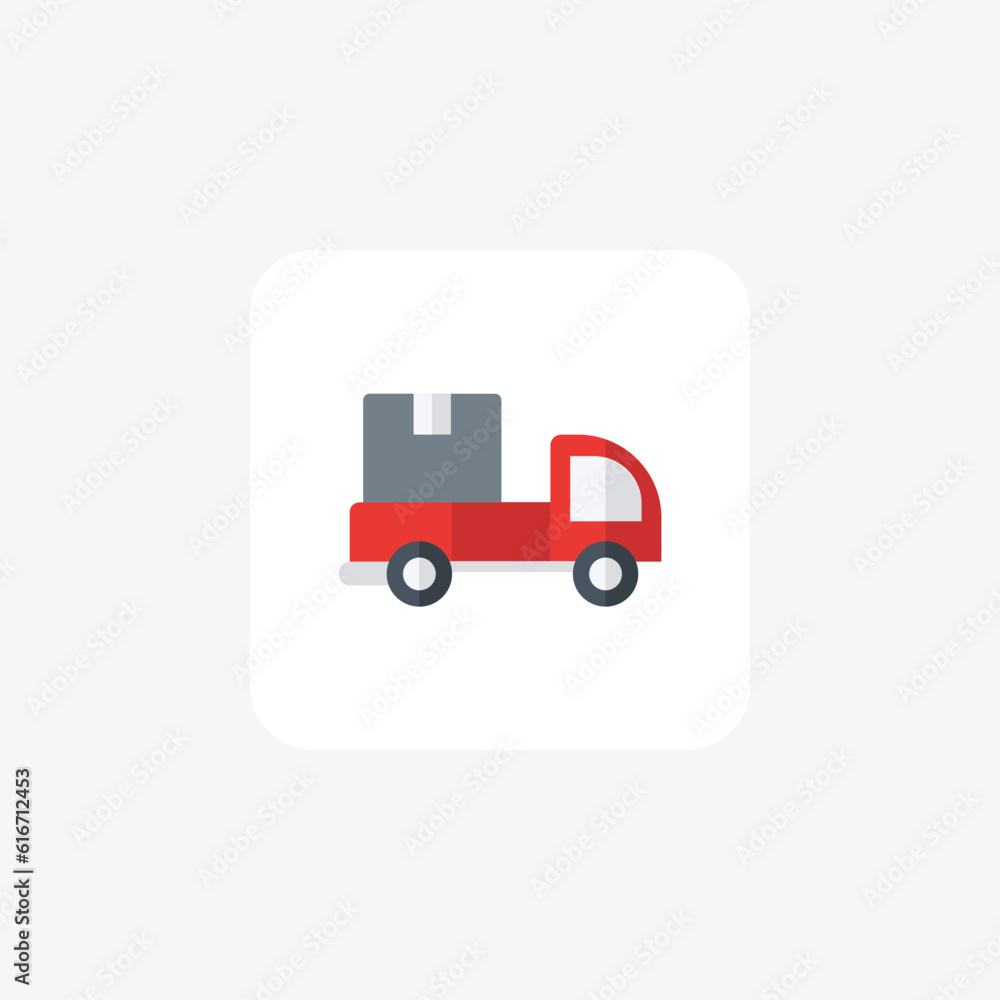 Mini Truck, Loading Truck, Shipping Vector Flat Icon Mini Truck, Loading Truck, Shipping Vector Flat Icon
