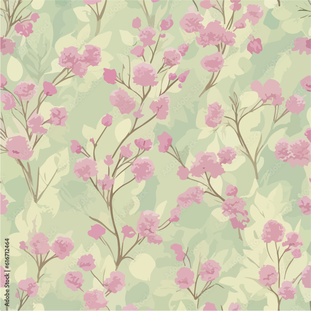 Seamless patterns of flowers and trees and ,  repeating patterns design, fabric art, flat illustration, highly detailed clean, vector image, photorealistic masterpiece, professional photography, 