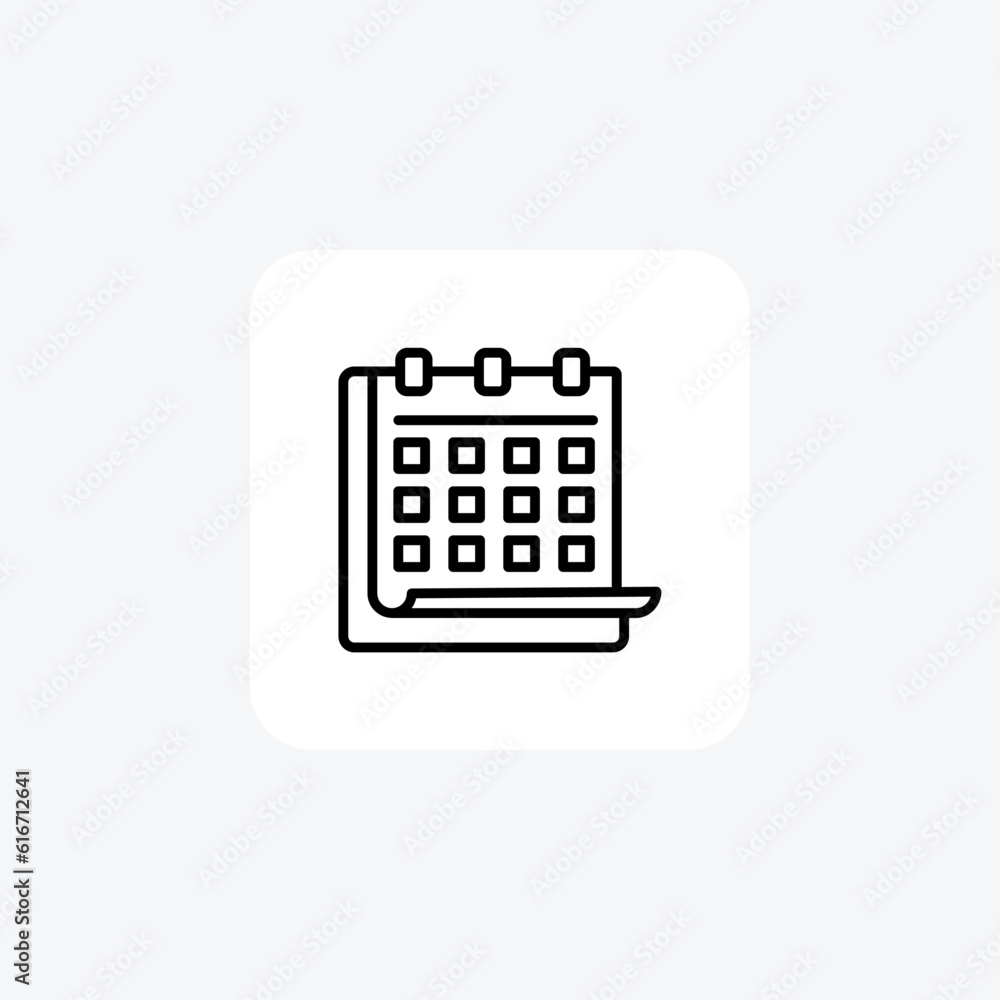 Calendar, Date, Schedule Vector Line Icon Calendar, Date, Schedule Vector Line Icon