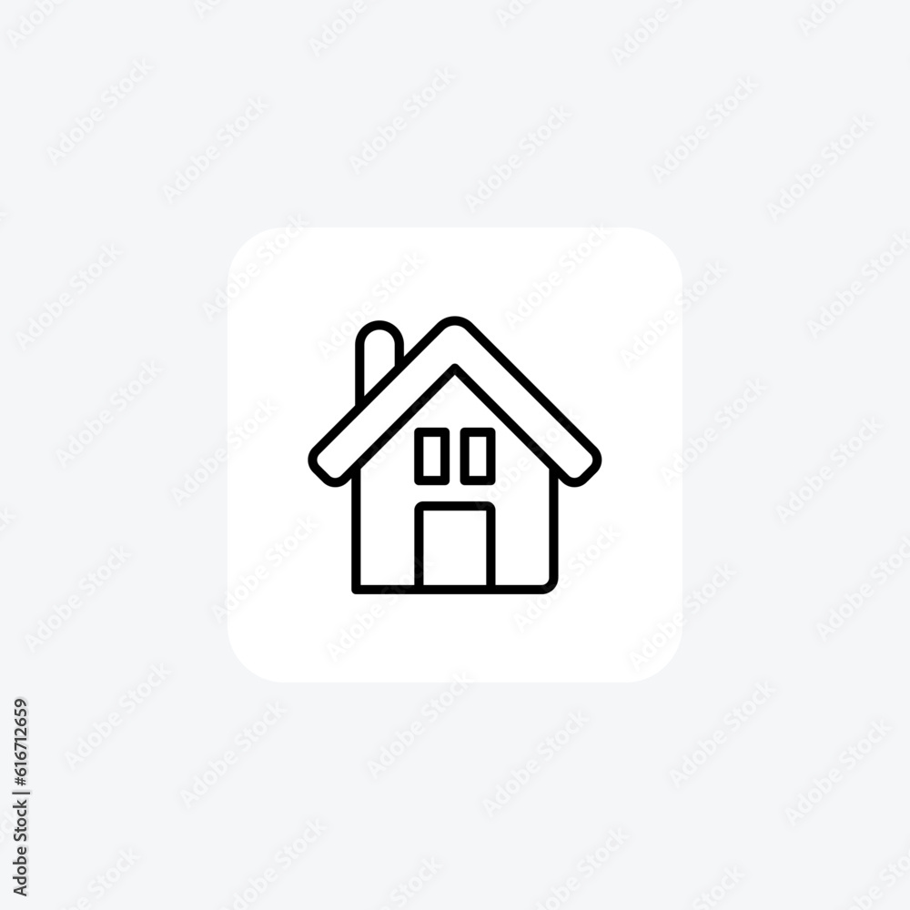 House, Real Estate, Residence, Property Vector Line Icon