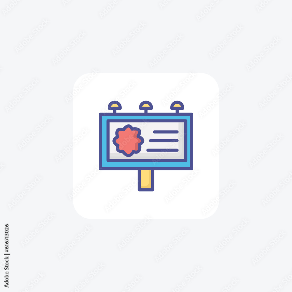 medical advertising, bill board Vector Outline Filled Icon medical advertising, bill board Vector Outline Filled Icon