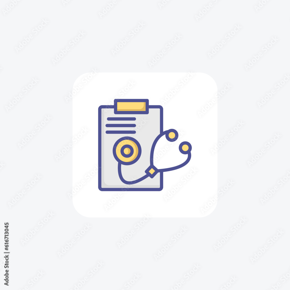 medical reports, prescription Vector Outline Filled Icon medical reports, prescription Vector Outline Filled Icon