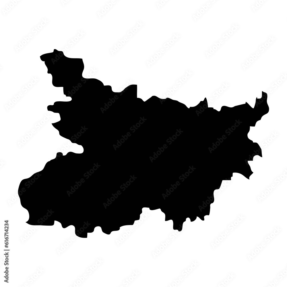 Bihar state map, administrative division of India. Vector illustration.