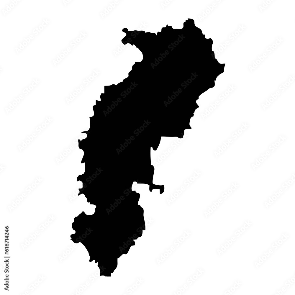 Chhattisgarh state map, administrative division of India. Vector illustration.