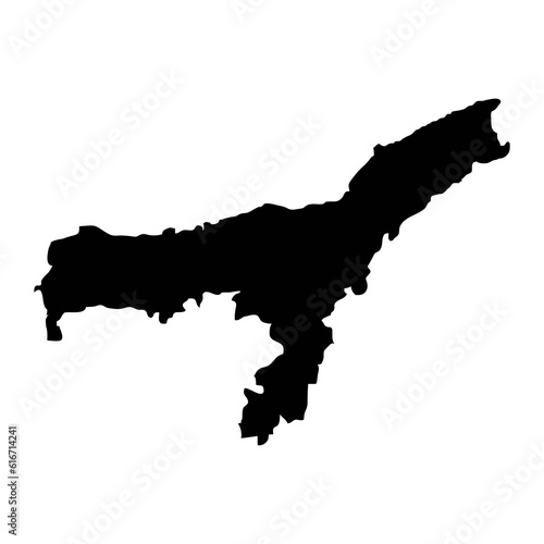 Tableau sur toile Assam state map, administrative division of India