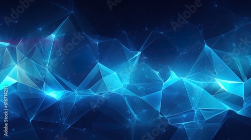 A blue polygon technology background, generated by ai