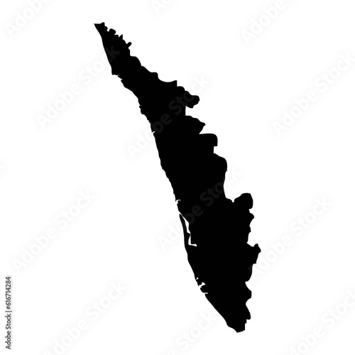 Kerala state map, administrative division of India. Vector illustration.