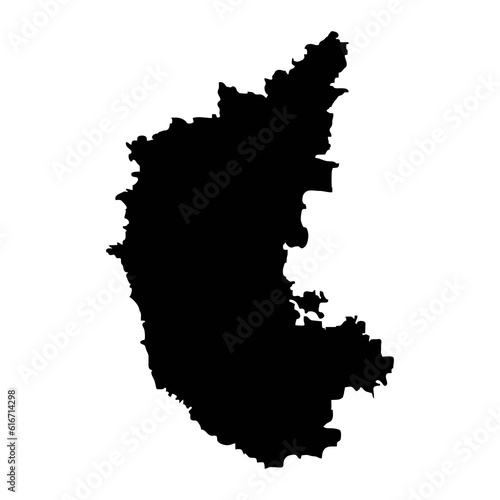 Karnataka state map, administrative division of India. Vector illustration.
