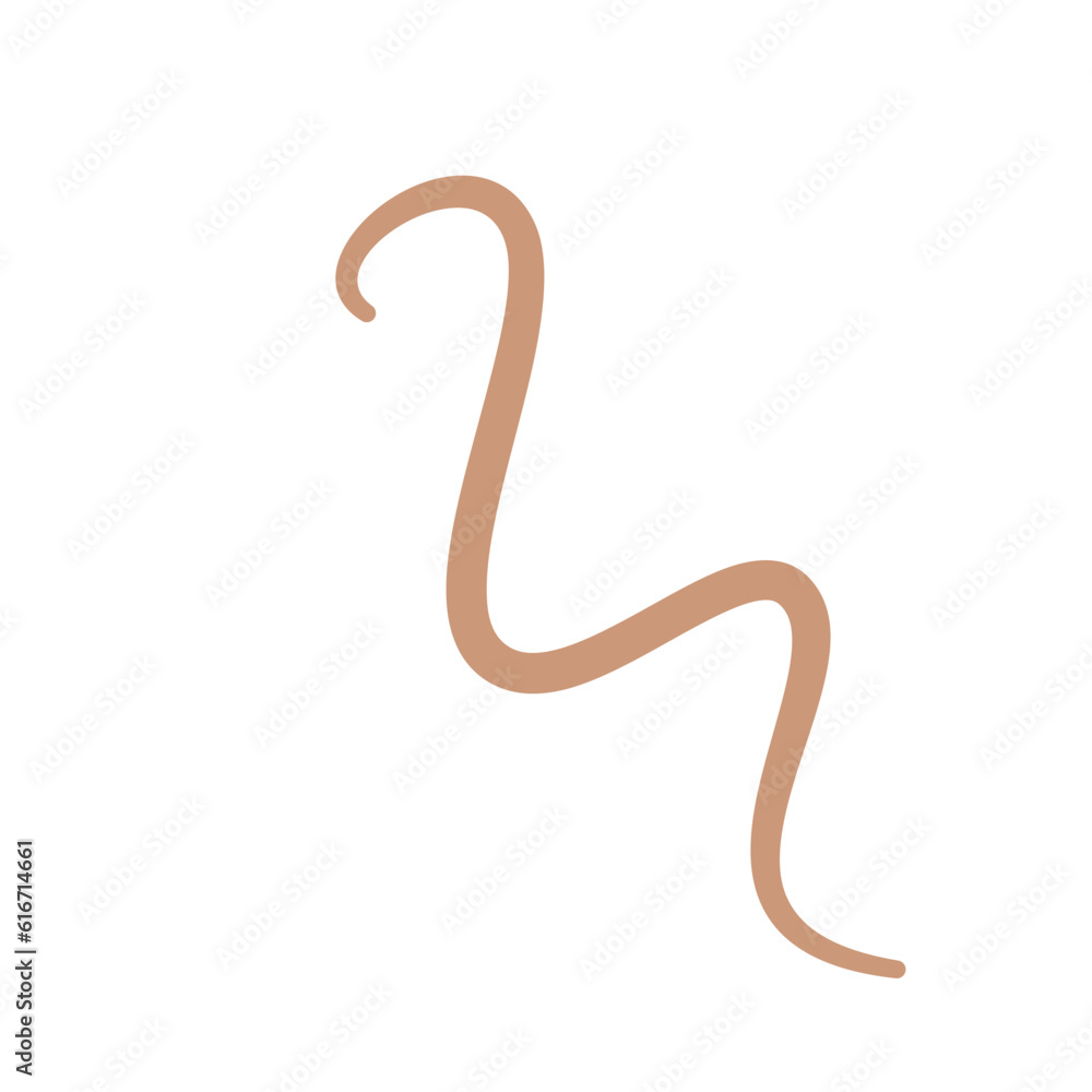 Earthworm Logo, Isolated Earthworm on White Background Earthworm Logo, Isolated Earthworm on White Background