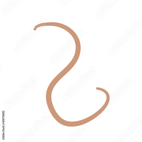 Earthworm Logo, Isolated Earthworm on White Background
