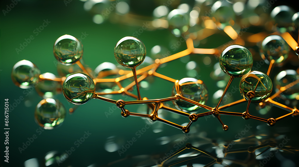 Green Hydrogen H2 gas molecule. Production of green hydrogen energy ...