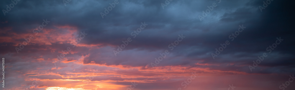 sky with sunset and dramatic clouds