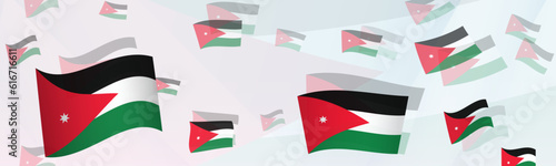 Jordan flag-themed abstract design on a banner. Abstract background design with National flags.