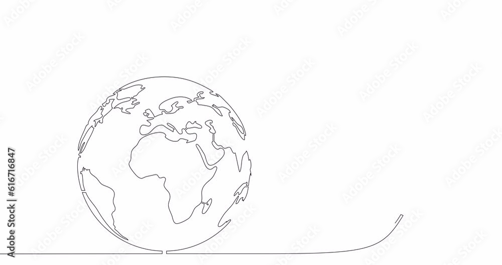 Self drawing line animation world planet with bomb continuous one single line drawn concept video Self drawing line animation world planet with bomb continuous one single line drawn concept video
