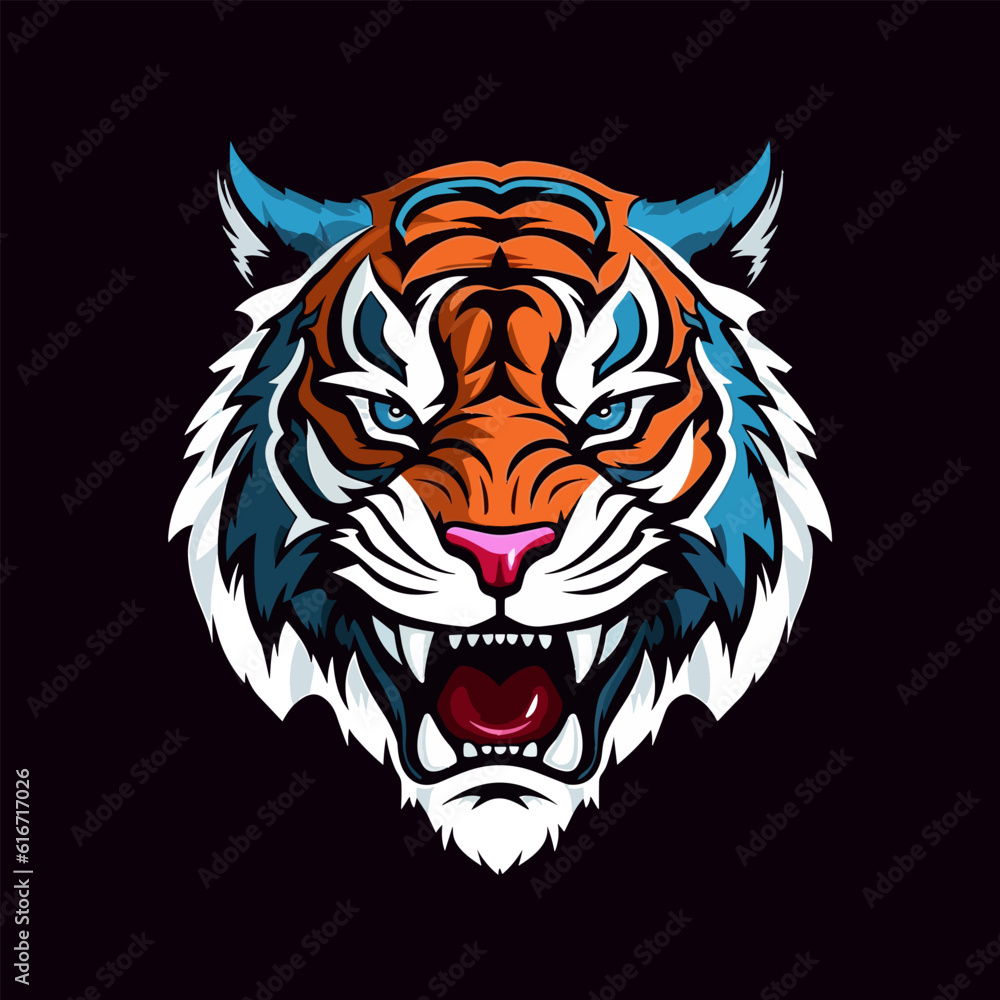 Expressive hand drawn tiger illustration in logo design, showcasing grace and strength. Perfect for brands wanting a touch of wild elegance