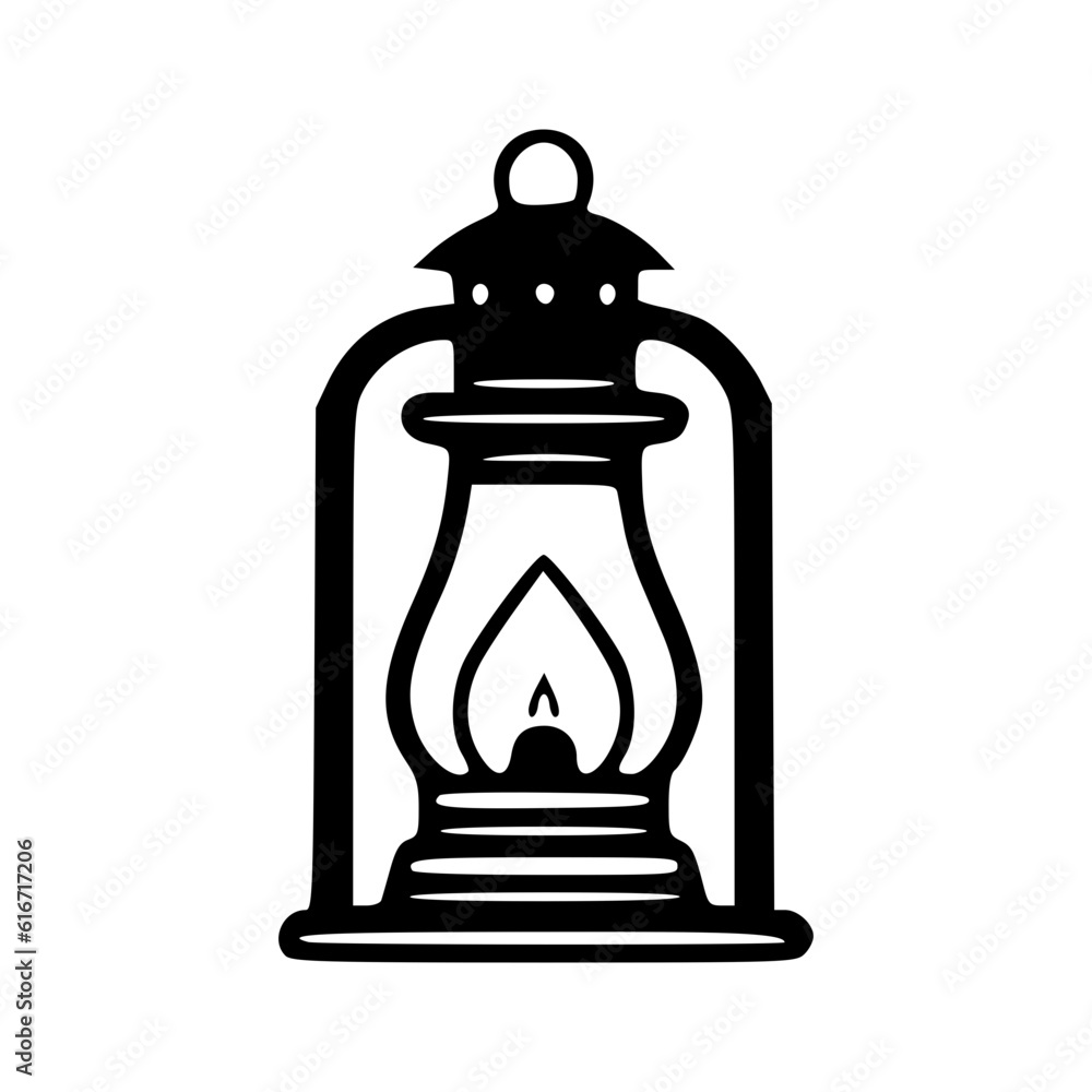 Old latern black outlines vector illustration Old latern black outlines vector illustration