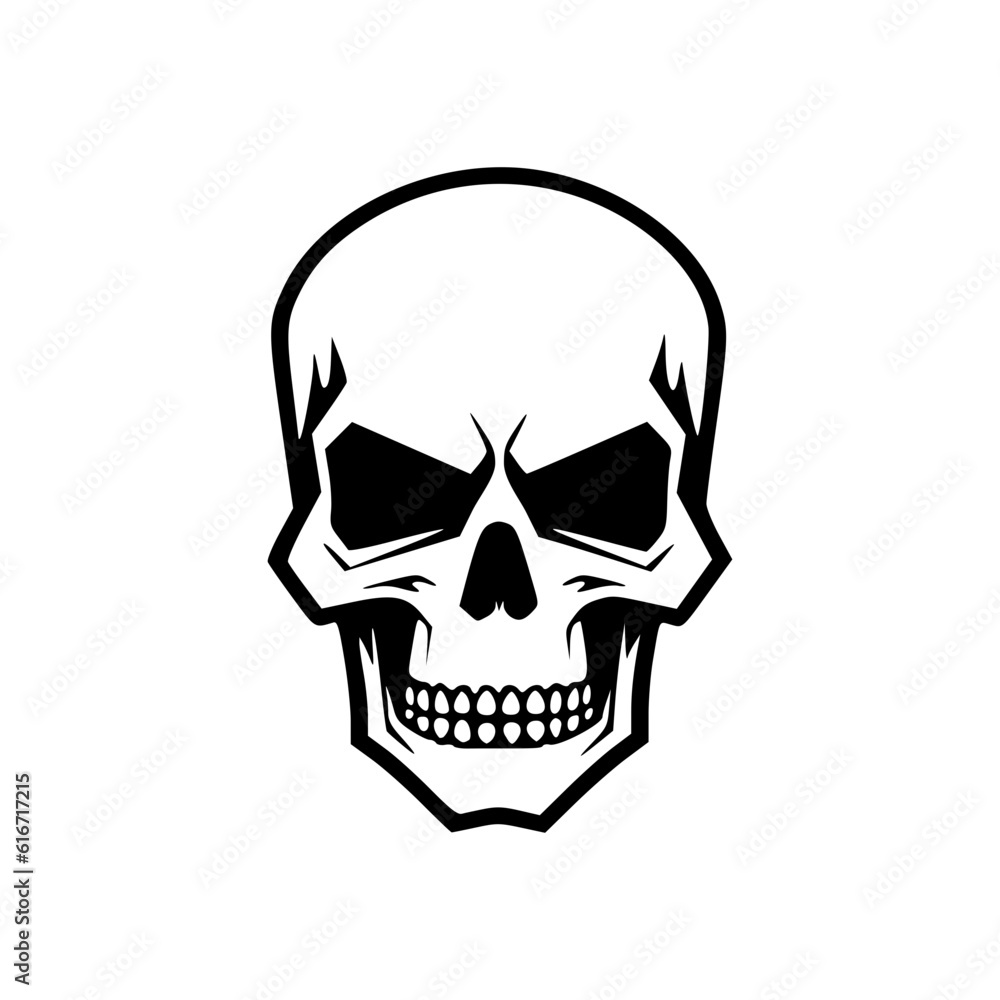 Skull skeleton face black outlines vector illustration Skull skeleton face black outlines vector illustration