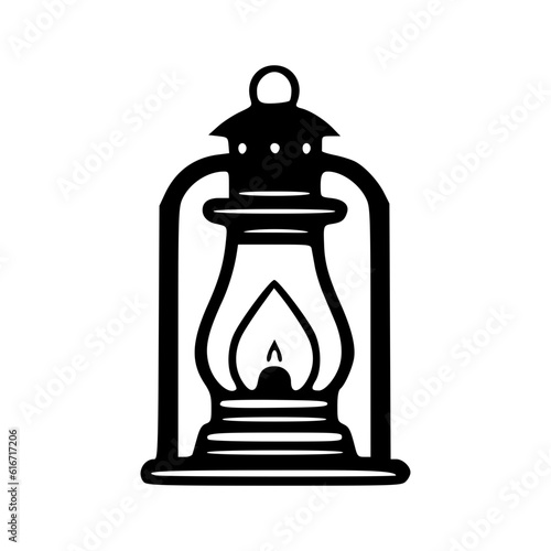 Old latern black outlines vector illustration