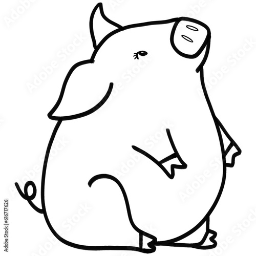 Piggy cartoon coloring page