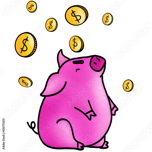 pig with money