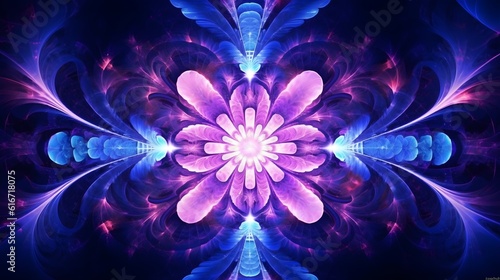 Cosmic Illuminations Abstract Neon Fractal Wallpaper Revealing Celestial Wonders