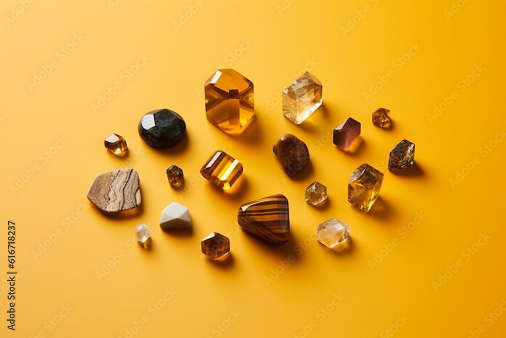 Close up of crystals and gems Close up of crystals and gems