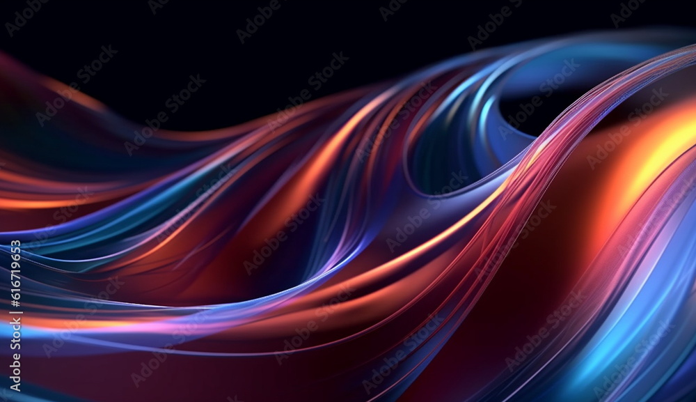 Obraz premium A captivating background featuring a dynamic and fluid composition, with an emphasis on the deep and elegant navy tones. Based on Generative Ai